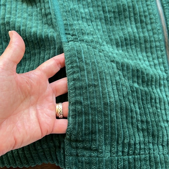 🦄 WOOLRICH Corduroy Zip Up Jacket 90s Vintage Workwear Velvet Green XXL - Picture 6 of 13